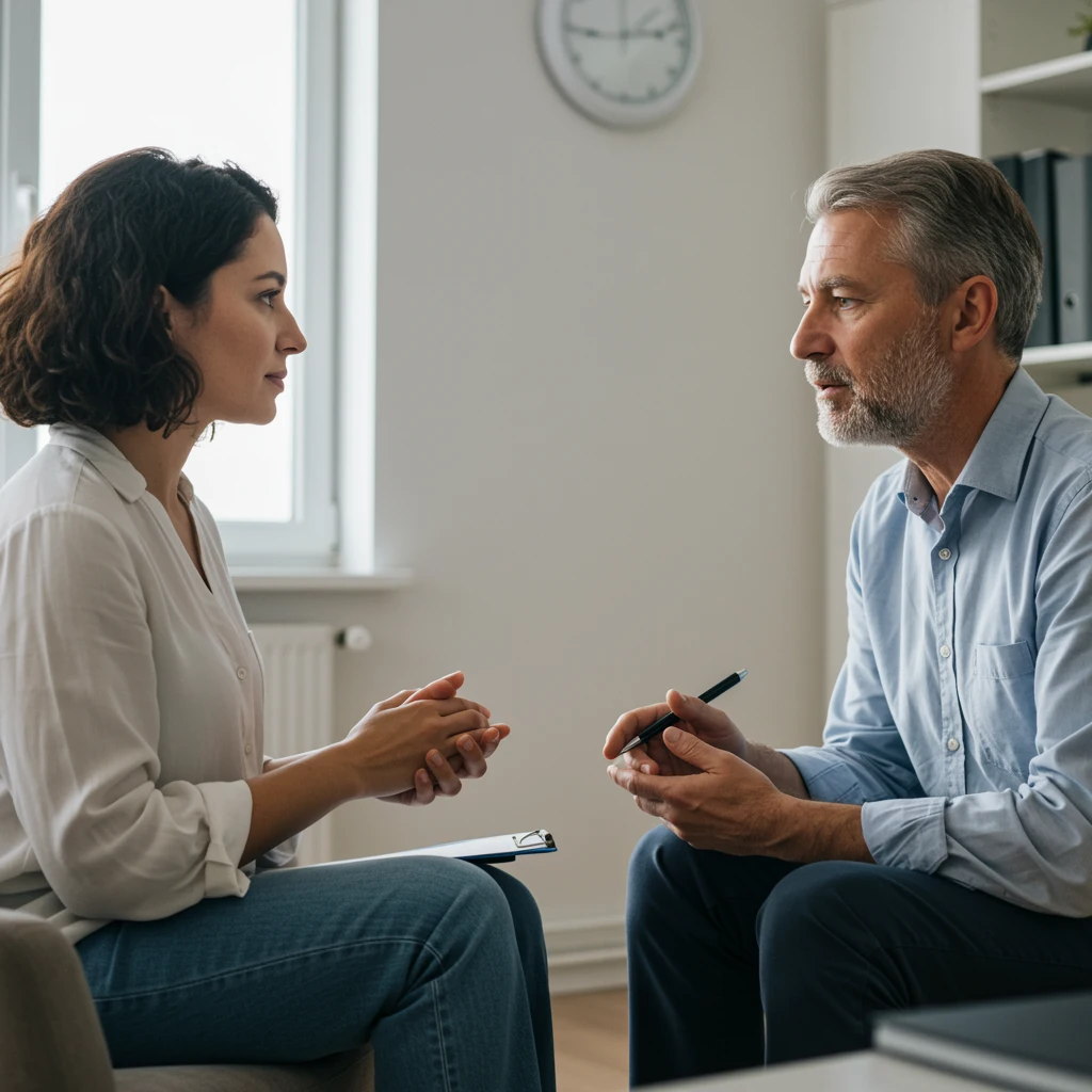 pareja dialogando despues de terapia