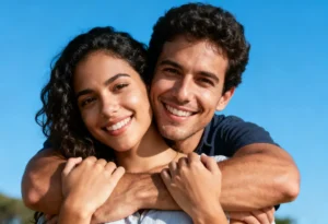 pareja feliz avanzando en terapias